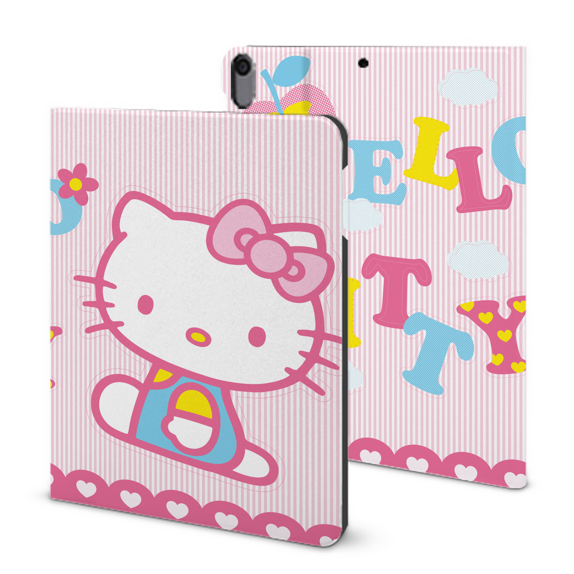 （画像用） Hello Kitty ハローキティ IPad ケース ブック型 PUレザー TPU 耐衝撃 軽量 薄型 ペン収納なし 全面保護 IPad 各モデル対応